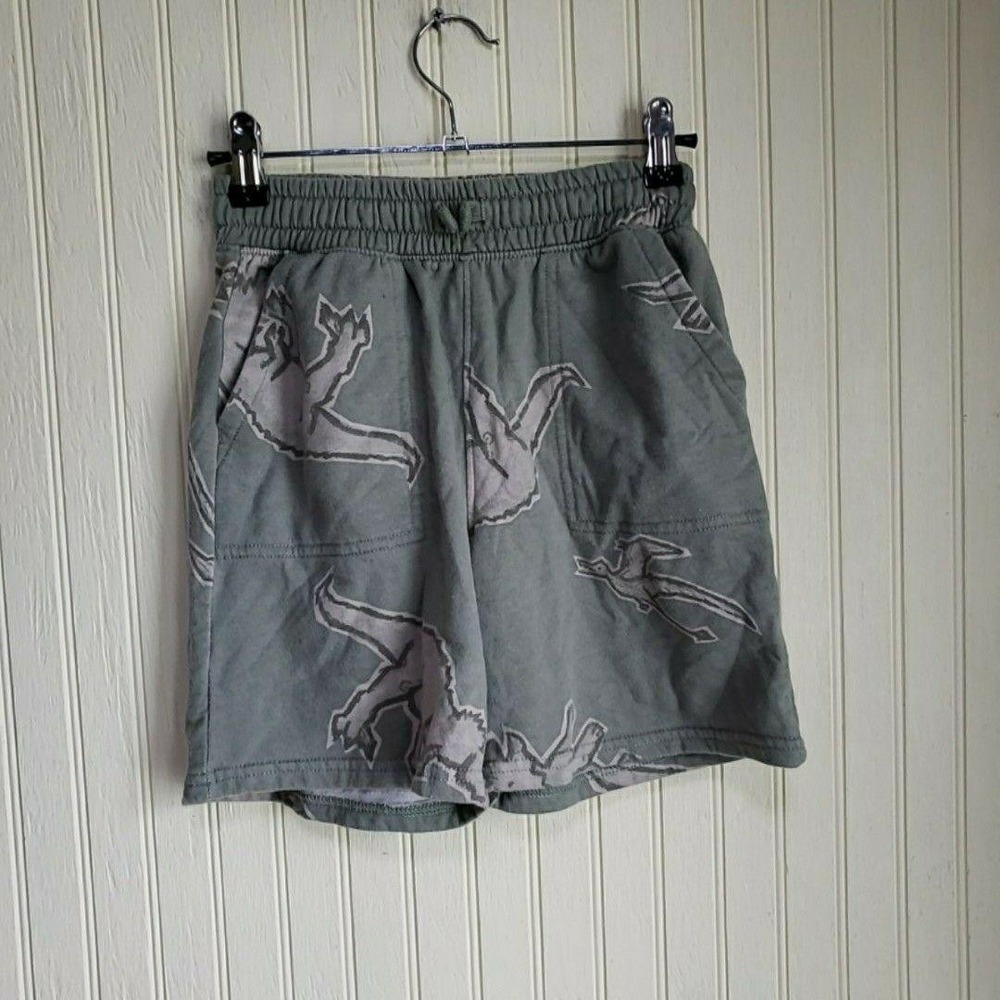 365 Kids From Garanimals Sweat Shorts Kids 10 Green Dinosaur French Terry Print